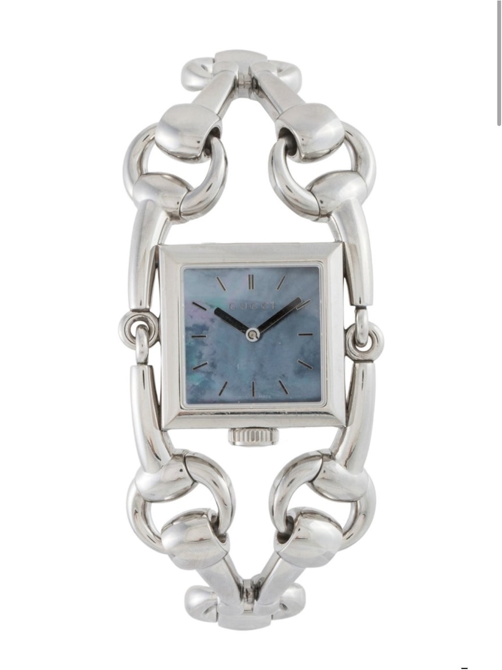 Gucci Stainless Steel Horsebit Watch w/ mother of pearl Dial